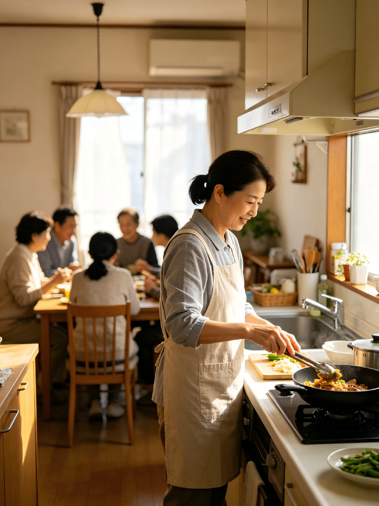 兩雙手在客廳茶几邊互相遞茶杯的暖調生活紀實